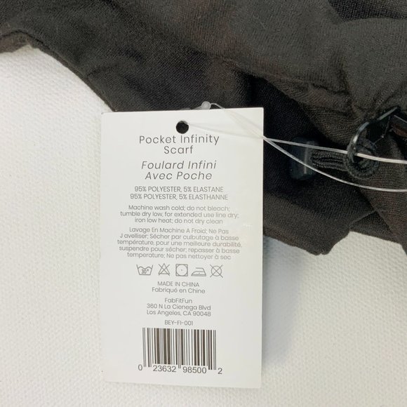 Beyond Yoga Brown Hidden Pocket Infinity Scarf New - Picture 6 of 16